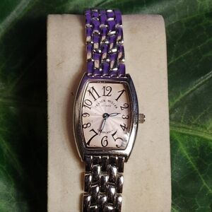 Elegant Silver and Purple Women's Watch